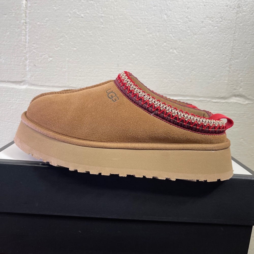 UGG Tazz II 1122553 Slippers Chestnut Suede Platform Slip On Women's Size 9 US - Picture 4 of 14